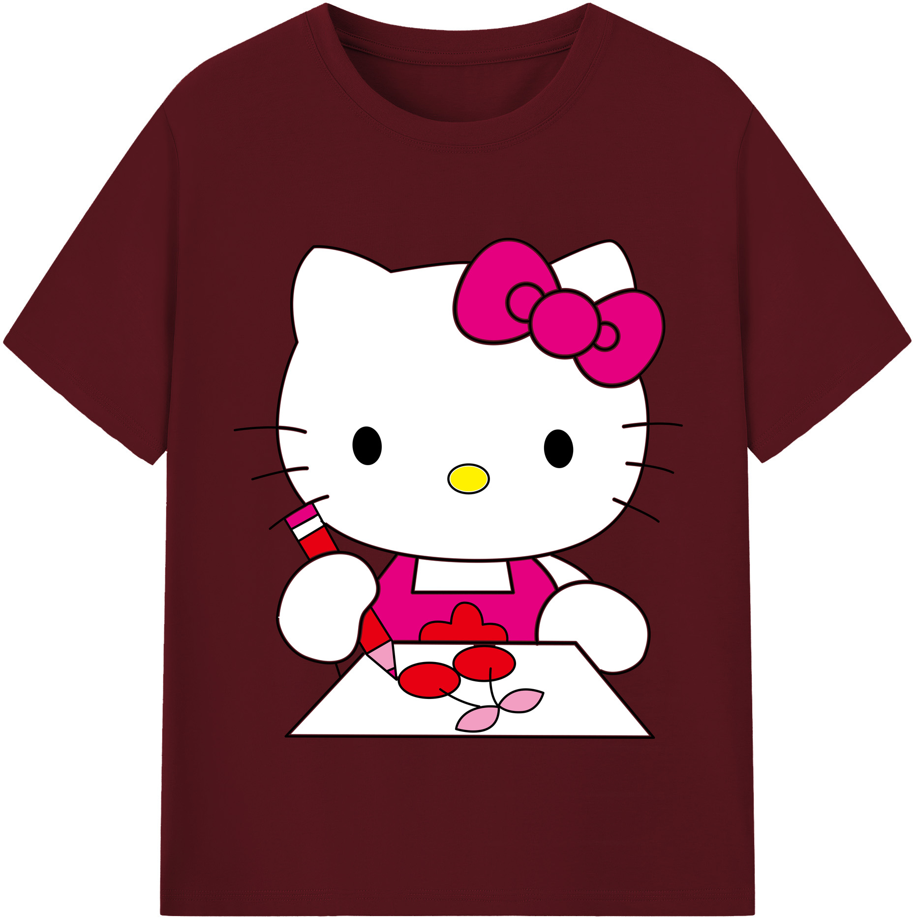 （画像用） Hello Kitty ハローキティ 綿100％半袖Tシャツ（フロントプリント）